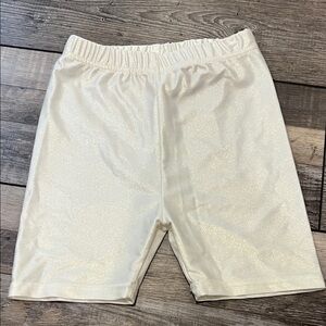 Kids White Sparkle Shorts